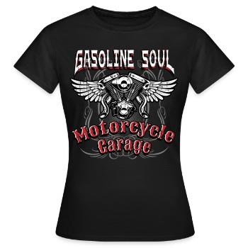 Gasoline in the blood motorcycle engine - Women's T-Shirt - black - Front - AI Model Female 172 dark (172cm)