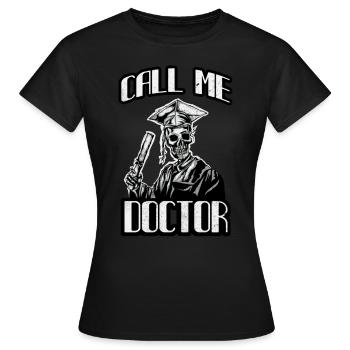 Promotion Geschenk Doktorhut lustiger Doktor - Frauen T-Shirt - Schwarz - Vorne - AI Model Female 172 dark (172cm)