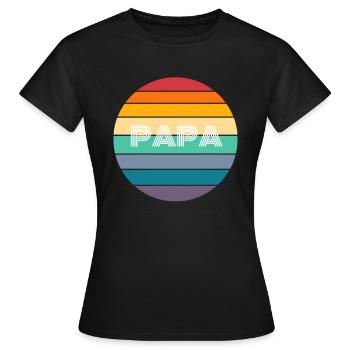 Rainbow PAPA Shirt, Retro PAPA, PAPA Sunset, PAPA - Women's T-Shirt - black - Front - AI Model Female 172 dark (172cm)