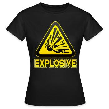 Explosively funny dangers symbol explosion mood - Women's T-Shirt - black - Front - AI Model Female 172 dark (172cm)