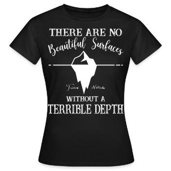 Terrible Depth | Nietzsche - Women's T-Shirt - black - Front - AI Model Female 172 dark (172cm)
