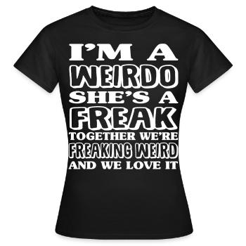 Je suis un bizarre | Freaking Bizarre BFF - T-shirt Femme - noir - Devant - AI Model Female 172 dark (172cm)