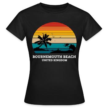 BOURNEMOUTH BEACH UNITED KINGDOM - Frauen T-Shirt - Schwarz - Vorne - AI Model Female 172 dark (172cm)