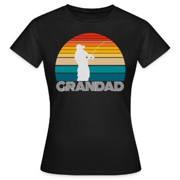 Fishing Gifts For GRANDAD - Women's T-Shirt - black - Front - AI Model Female 172 dark (172cm)
