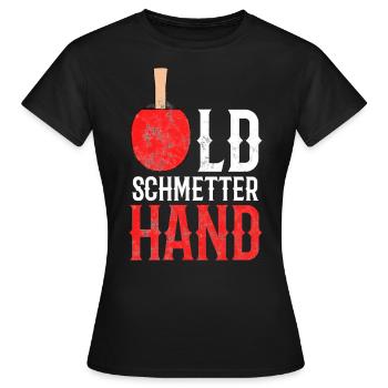 Old butterfly table tennis gift idea unisex - Women's T-Shirt - black - Front - AI Model Female 172 dark (172cm)