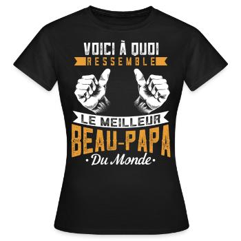 Step-dad gifts step-dad - Women's T-Shirt - black - Front - AI Model Female 172 dark (172cm)
