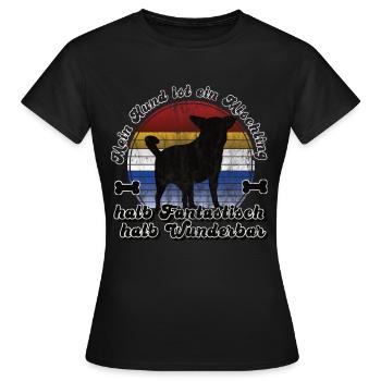 Mischling Hund fantastisch Wunderbar Sunset - Frauen T-Shirt - Schwarz - Vorne - AI Model Female 172 dark (172cm)
