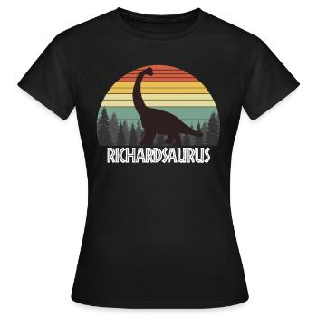 RICHARDSAURUS RICHARD SAURUS RICHARD DINOSAUR - Frauen T-Shirt - Schwarz - Vorne - AI Model Female 172 dark (172cm)