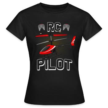 Vol modèle RC Hélicoptère pilote modèle hélicoptère - T-shirt Femme - noir - Devant - AI Model Female 172 dark (172cm)