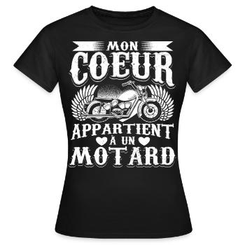Motocyclette Motarde Motard - T-shirt Femme - noir - Devant - AI Model Female 172 dark (172cm)