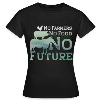 No Farmers No Food No Future Traktor - Frauen T-Shirt - Schwarz - Vorne - AI Model Female 172 dark (172cm)