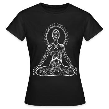meditieren - Frauen T-Shirt - Schwarz - Vorne - AI Model Female 172 dark (172cm)