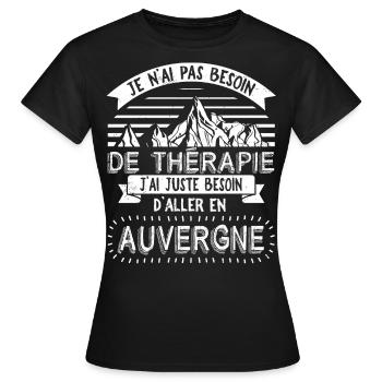 Auvergne Auvergnate Humour Auvergnat - T-shirt Femme - noir - Devant - AI Model Female 172 dark (172cm)