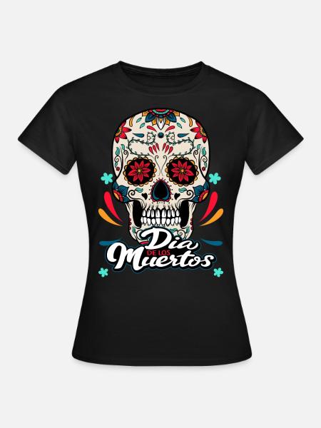 Sucre crâne Dia de los Muertos Cadeau - T-shirt Femme - noir