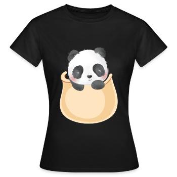 Marsupium Baby Panda - Frauen T-Shirt - Schwarz - Vorne - AI Model Female 172 dark (172cm)