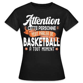 Basketball Basketteur Basket Basketteuse humour - T-shirt Femme - noir - Devant - AI Model Female 172 dark (172cm)