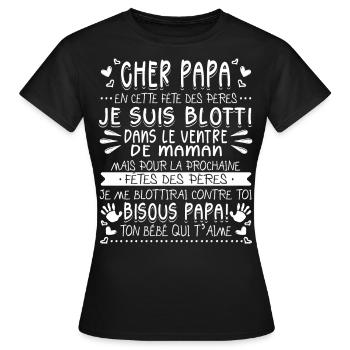 Futur Papa Fête Des Pères Futur Père - T-shirt Femme - noir - Devant - AI Model Female 172 dark (172cm)