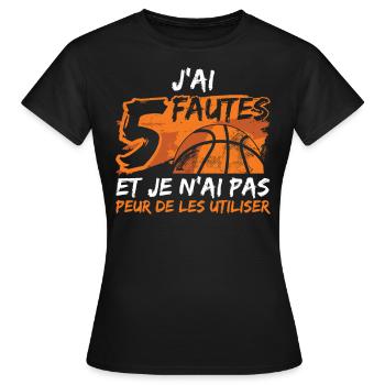 Joueur de Basket Basketteuse Basketball Basketteur - T-shirt Femme - noir - Devant - AI Model Female 172 dark (172cm)
