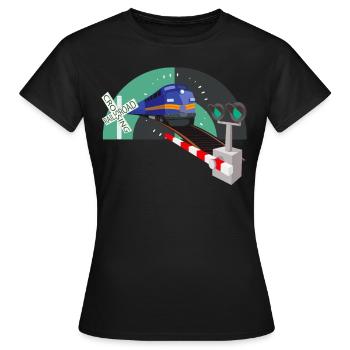 Eisenbahn Übergang Schranke Eisenbahner - Frauen T-Shirt - Schwarz - Vorne - AI Model Female 172 dark (172cm)