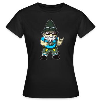 Gnome de jardin bavarois Rocker Lustiges Bayern - T-shirt Femme - noir - Devant - AI Model Female 172 dark (172cm)