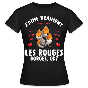 Robin Vertrauter Humorvogel - Frauen T-Shirt - Schwarz - Vorne - AI Model Female 172 dark (172cm)