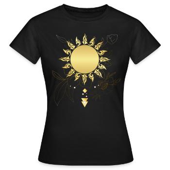 Heilige Geometrie Sonne Spirituelle Erleuchtung - Frauen T-Shirt - Schwarz - Vorne - AI Model Female 172 dark (172cm)