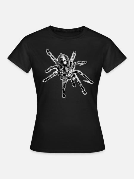 Araignée tigre noir, araignée, - T-shirt Femme - noir
