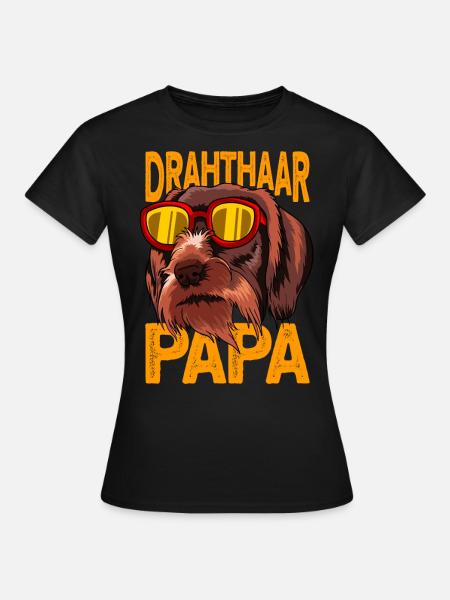Wirehhaar Papa - drahthaar hund - T-shirt Femme - noir