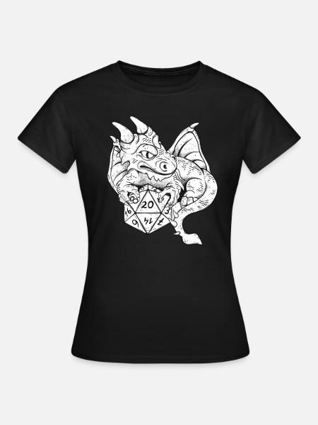RPG Drache Würfel Gaming Rollenspieler - Dame-T-shirt - sort