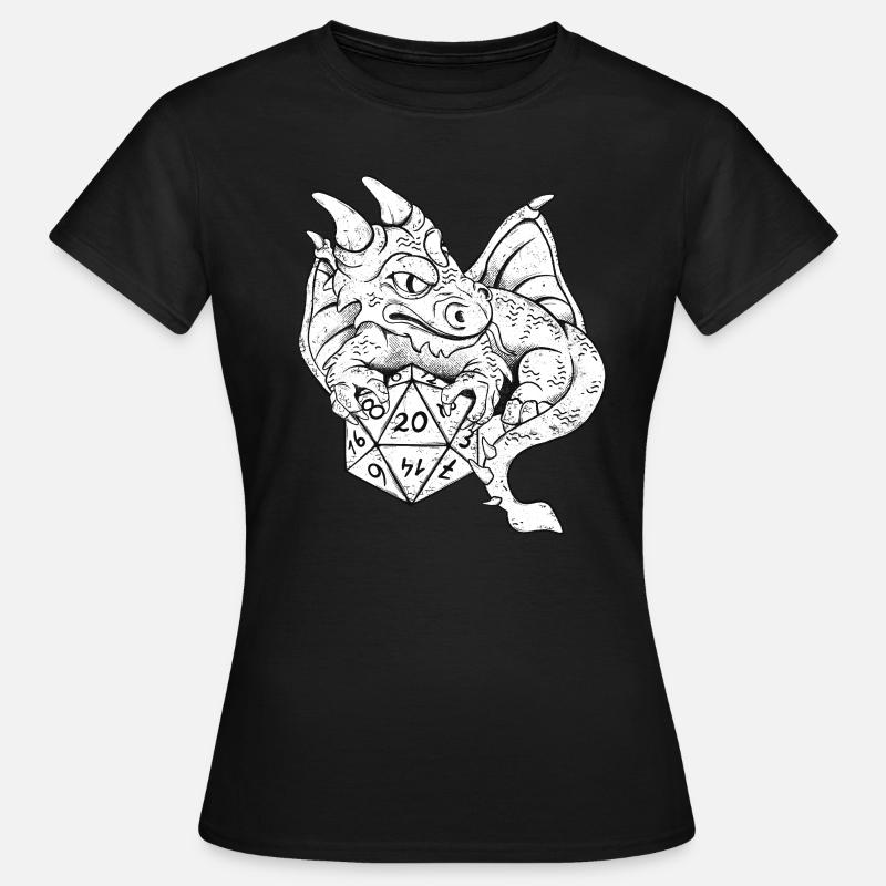 RPG Dragon Terninger Gaming Rollespiller - Dame-T-shirt - sort
