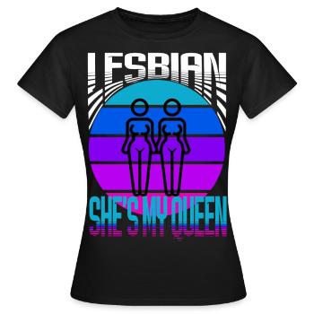 Lesbienne - T-shirt Femme - noir - Devant - AI Model Female 172 dark (172cm)