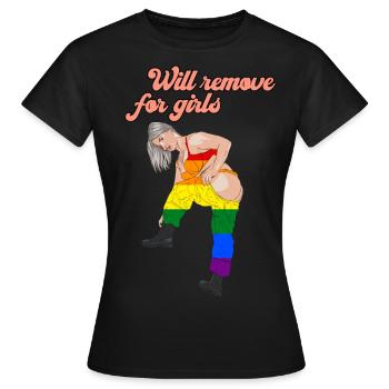 Je vais me déshabiller pour les femmes - T-shirt Femme - noir - Devant - AI Model Female 172 dark (172cm)
