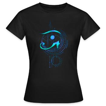 Œil de Ra Géométrie Sacrée Cosmique Spirituel - T-shirt Femme - noir - Devant - AI Model Female 172 dark (172cm)