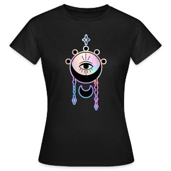 Symbole mystique de l’œil ésotérique - T-shirt Femme - noir - Devant - AI Model Female 172 dark (172cm)