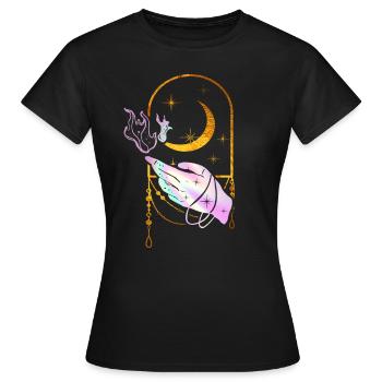 Esoterische Hand Magie Okkult Goth Wicca - Frauen T-Shirt - Schwarz - Vorne - AI Model Female 172 dark (172cm)