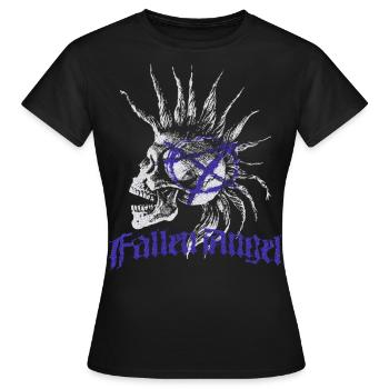 Skull Punk Spikes Inscription Red Punk Anarchy Ni - T-shirt Femme - noir - Devant - AI Model Female 172 dark (172cm)
