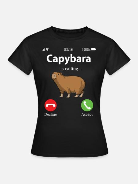 capybara - T-shirt dam - svart