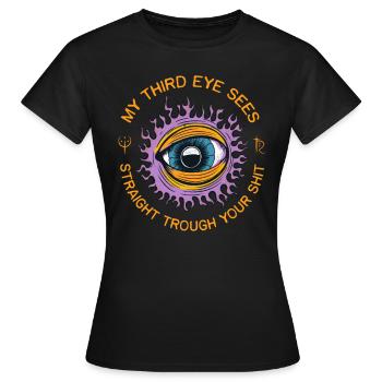 Drittes Auge Esoterisch Okkulter Humor Spiritual - Frauen T-Shirt - Schwarz - Vorne - AI Model Female 172 dark (172cm)