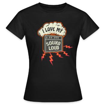 Amplifier Sound Amplifier Vintage Sound Engineer - Women's T-Shirt - black - Front - AI Model Female 172 dark (172cm)