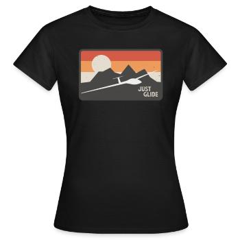 Planeur Planeur Pilote d’avion Rétro - T-shirt Femme - noir - Devant - AI Model Female 172 dark (172cm)