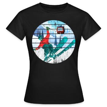 Domaine skiable ski skieurs d’hiver - T-shirt Femme - noir - Devant - AI Model Female 172 dark (172cm)