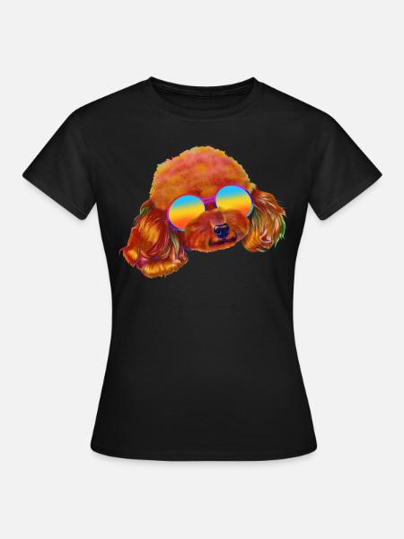 Pudel hund Vintage Pudel - Frauen T-Shirt - Schwarz