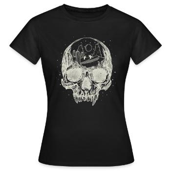 Fantasy Space Desert Skull Cosmic Esotericism - Women's T-Shirt - black - Front - AI Model Female 172 dark (172cm)