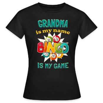 Oma Lotto Spielerin Lustiges Bingo - Frauen T-Shirt - Schwarz - Vorne - AI Model Female 172 dark (172cm)
