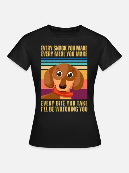 DACKEL BEOBACHTEN - Frauen T-Shirt - Schwarz