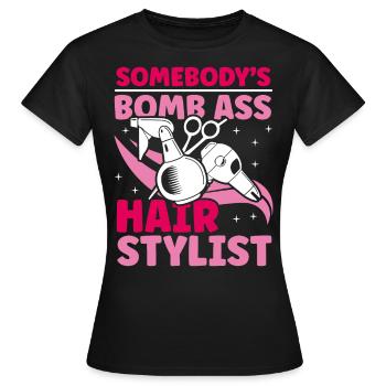 Friseur - Frauen T-Shirt - Schwarz - Vorne - AI Model Female 172 dark (172cm)