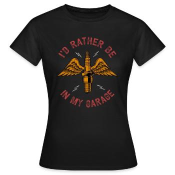 Atelier mécanique automobile bougie d’allumage vintage - T-shirt Femme - noir - Devant - AI Model Female 172 dark (172cm)