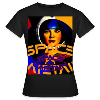 Kapitän im Weltraum - Frauen T-Shirt - Schwarz - Vorne - AI Model Female 172 dark (172cm)