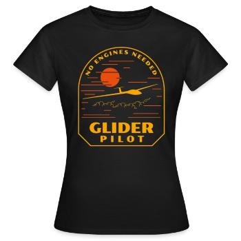 Planeur Pilote Planeur Flying Airplane - T-shirt Femme - noir - Devant - AI Model Female 172 dark (172cm)
