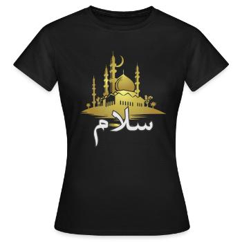 Salam Frieden Arabische Moschee Islam - Frauen T-Shirt - Schwarz - Vorne - AI Model Female 172 dark (172cm)